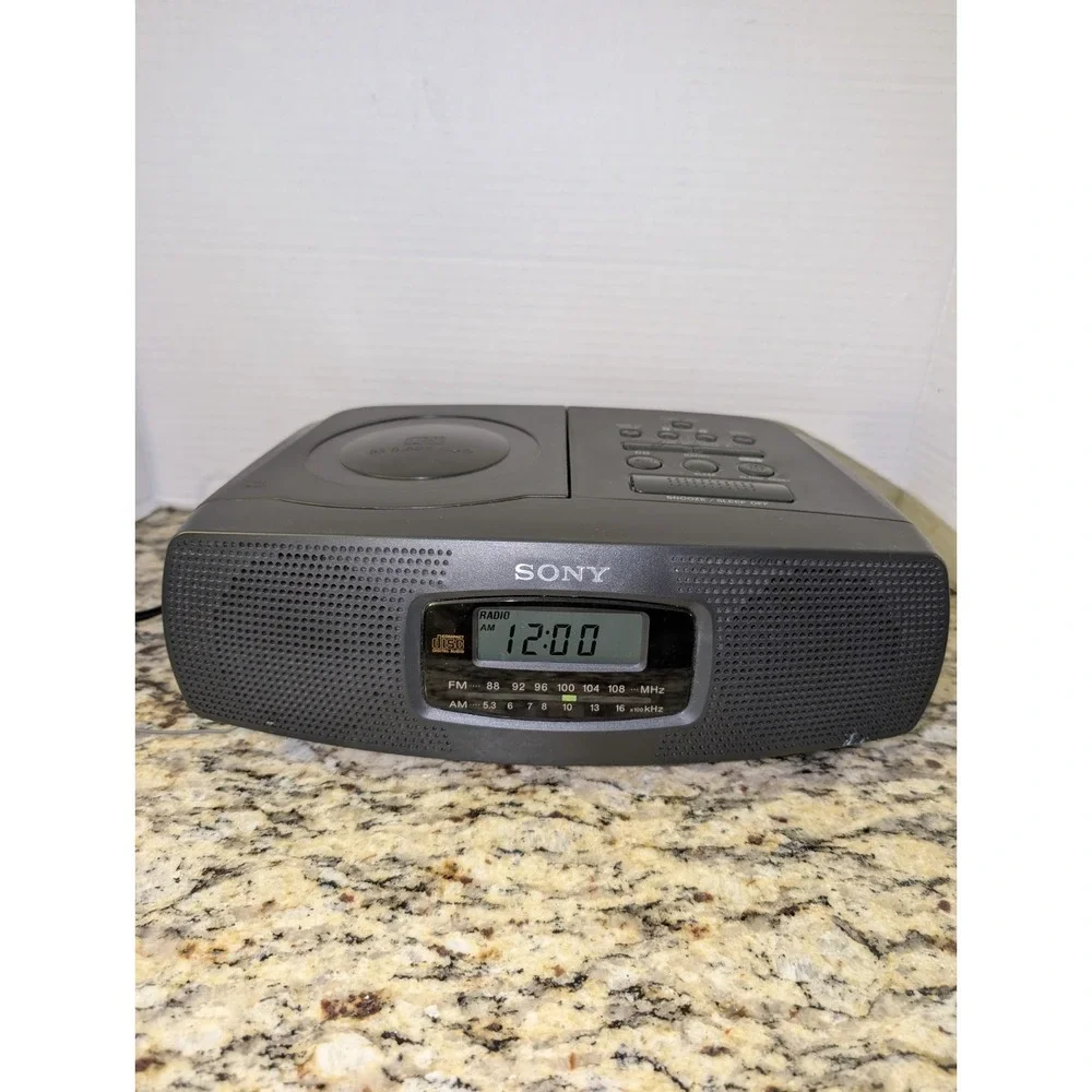Sony ICF-CD820 AM/FM Stereo Dual Alarm Clock Radio with CD Player Tested Works
